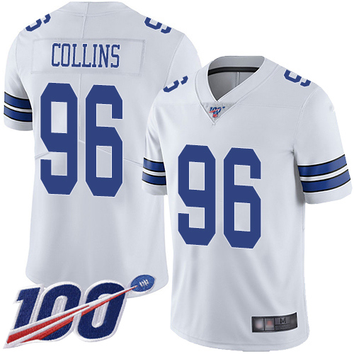 Men Dallas Cowboys Limited White Maliek Collins Road #96 100th Season Vapor Untouchable NFL Jersey->women nfl jersey->Women Jersey